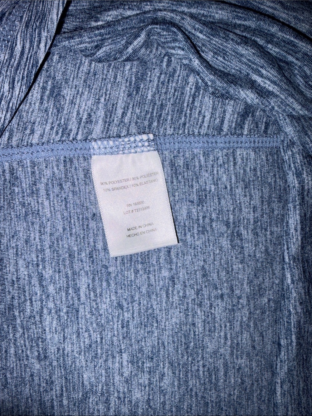 Women’s Space Dye Blue Racerback Tank Top - Picture 6 of 7